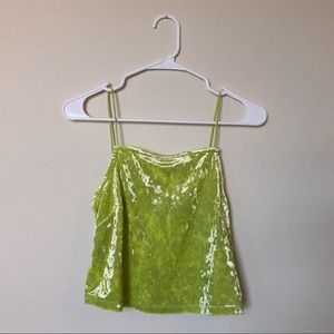 Green velour wild fable cropped tank top (Medium)